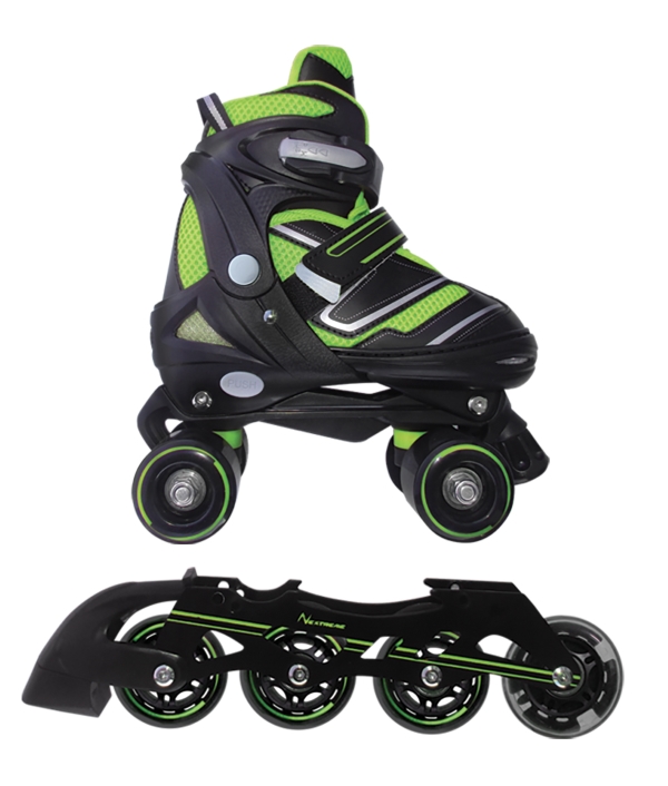 Nextreme Pattini a Rotelle Trasformabili in Pattini in Linea 2 in 1 REVERSE Verde lime / Fucsia main product photo