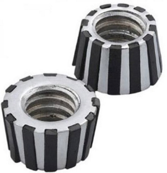 Coppia Chiusura a Vite Cromata inserti in Gomma Foro 30 mm Kettler Coppia Chiusura a Vite Cromata inserti in Gomma Foro 30 mm Kettler