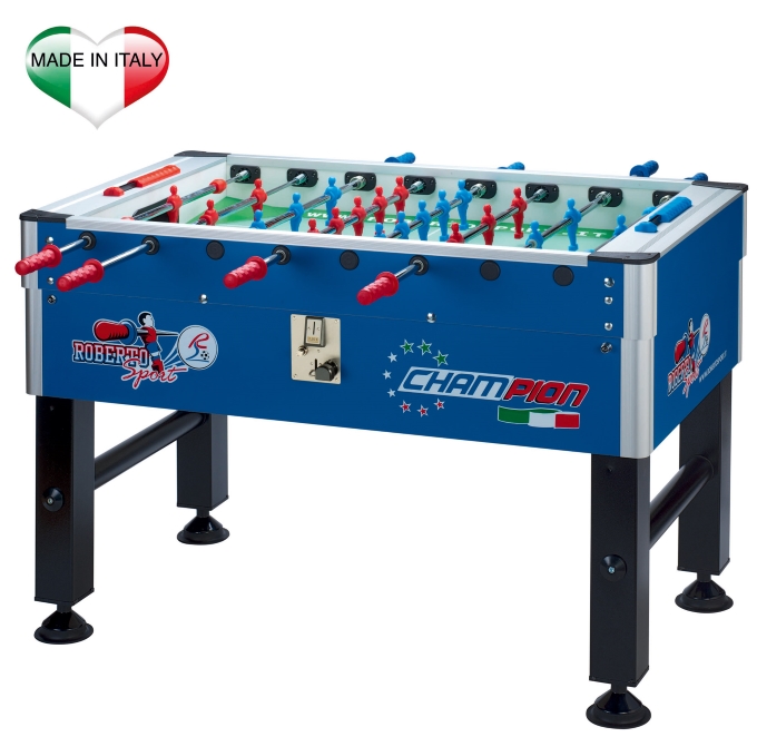 Calciobalilla Roberto Sport Champion Blu con Gettoniera main product photo