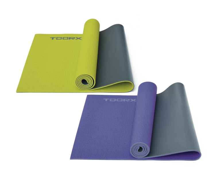 Materassino per Yoga Bicolore viola-grigio con superficie Anti-Scivolo Toorx