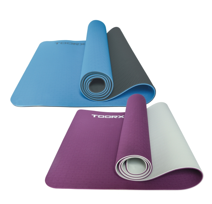 Materassino per Yoga Bicolore Professionale in TPE perla-rosso borgogna Toorx main product photo