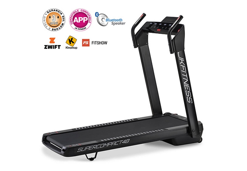 Tapis Roulant Salvaspazio JkFitness Supercompact48 Black ULTIMA VERSIONE - Compatibile App Zwift e Kinomap main product photo