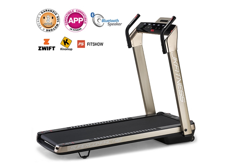 Tapis Roulant Salvaspazio JkFitness Supercompact48 Golden ULTIMA VERSIONE - Compatibile App Zwift e Kinomap main product photo