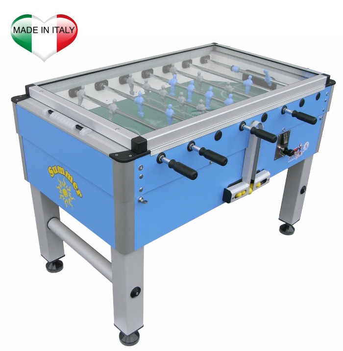 Calciobalilla Roberto Sport Summer con Gettoniera Aste Rientranti da Esterno main product photo